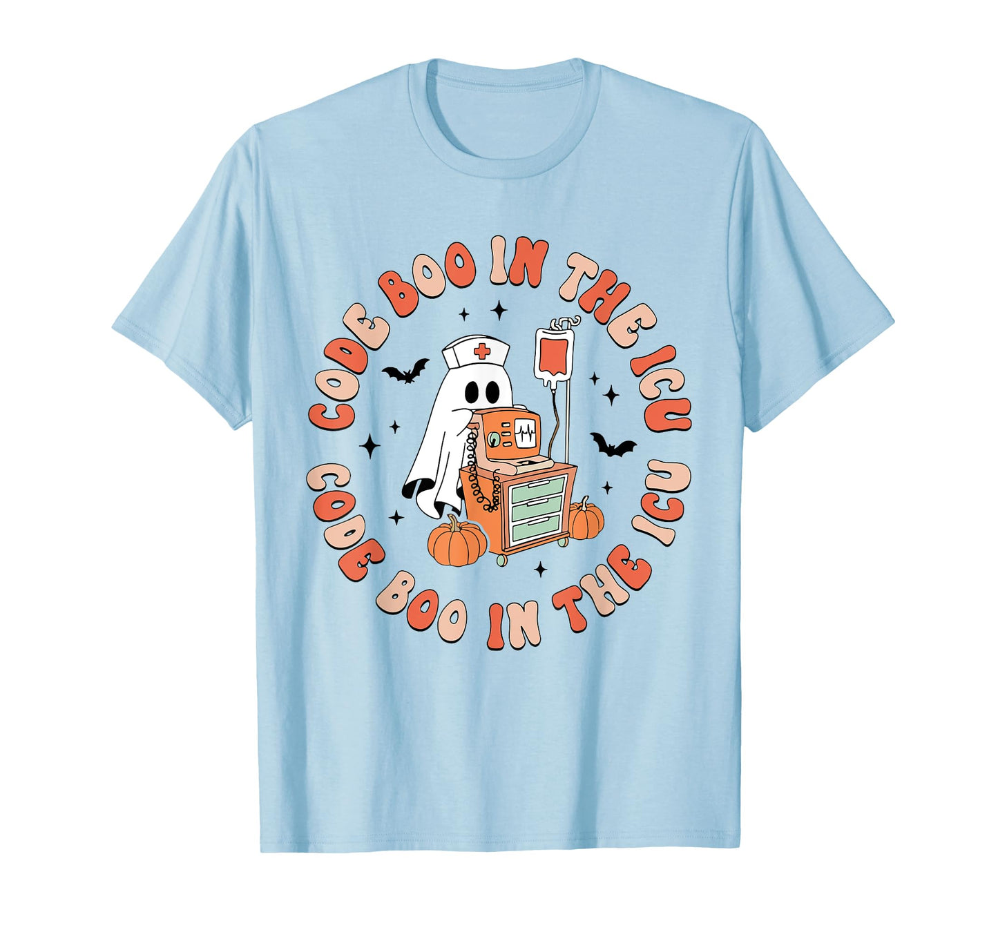 ICU Nurse Halloween Critical Care Nurse ICU Code Boo Crew T-Shirt