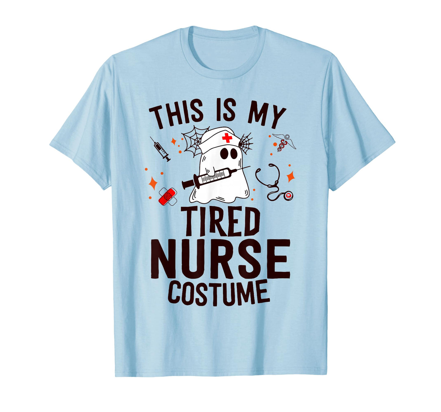 This Is Tired Nurse Costume Nursing Funny Ghost Halloween T-Shirt