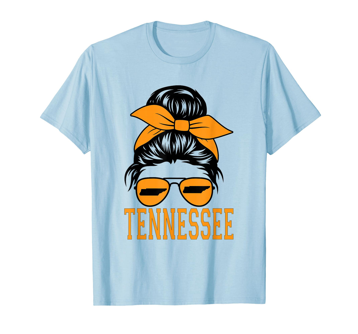 Tennessee State Women Tennessee Game Day Messy Bun TN T-Shirt