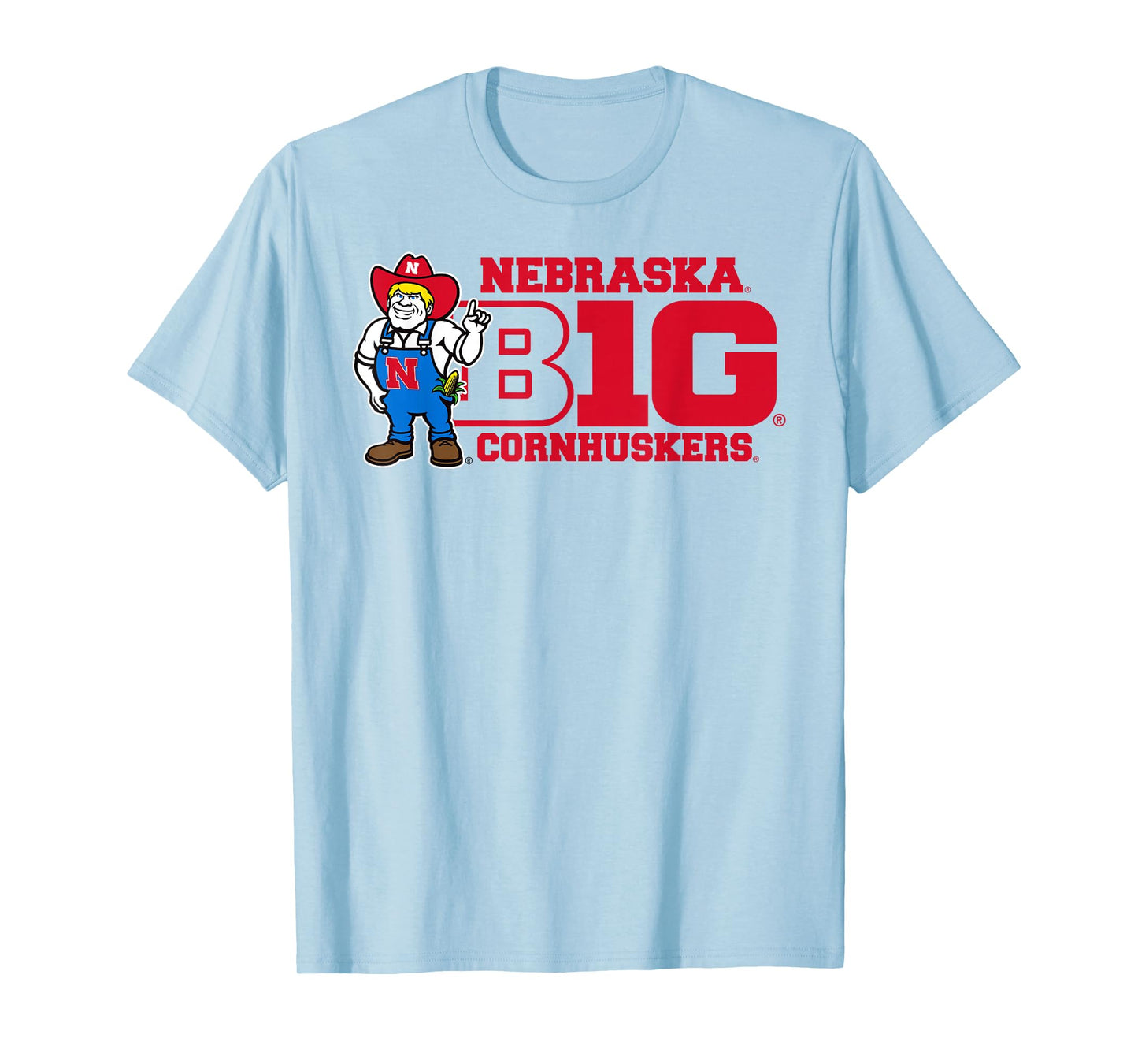 Nebraska Cornhuskers Big 10 Mascot White Officially Licensed T-Shirt