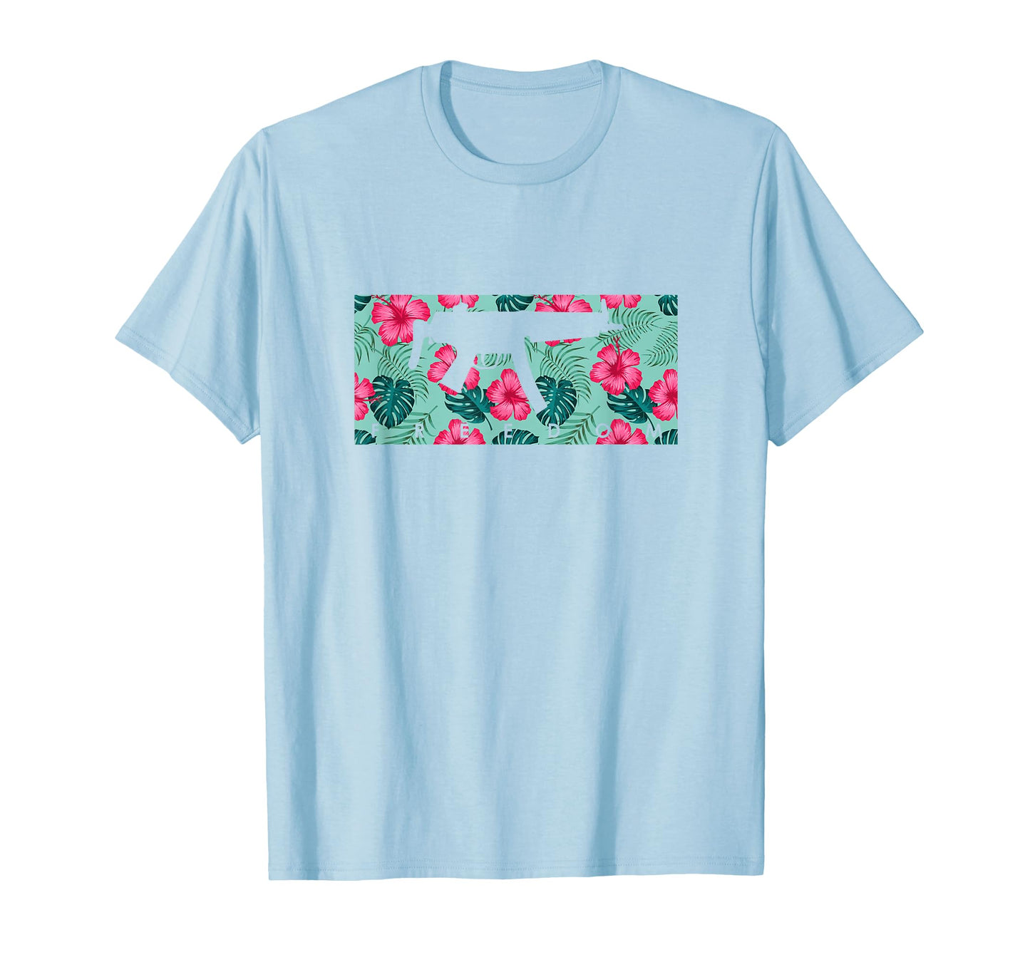 Tropical Gun Lover Firearm Beach Hawaiian Gift Aloha MP5 Men Women T-Shirt