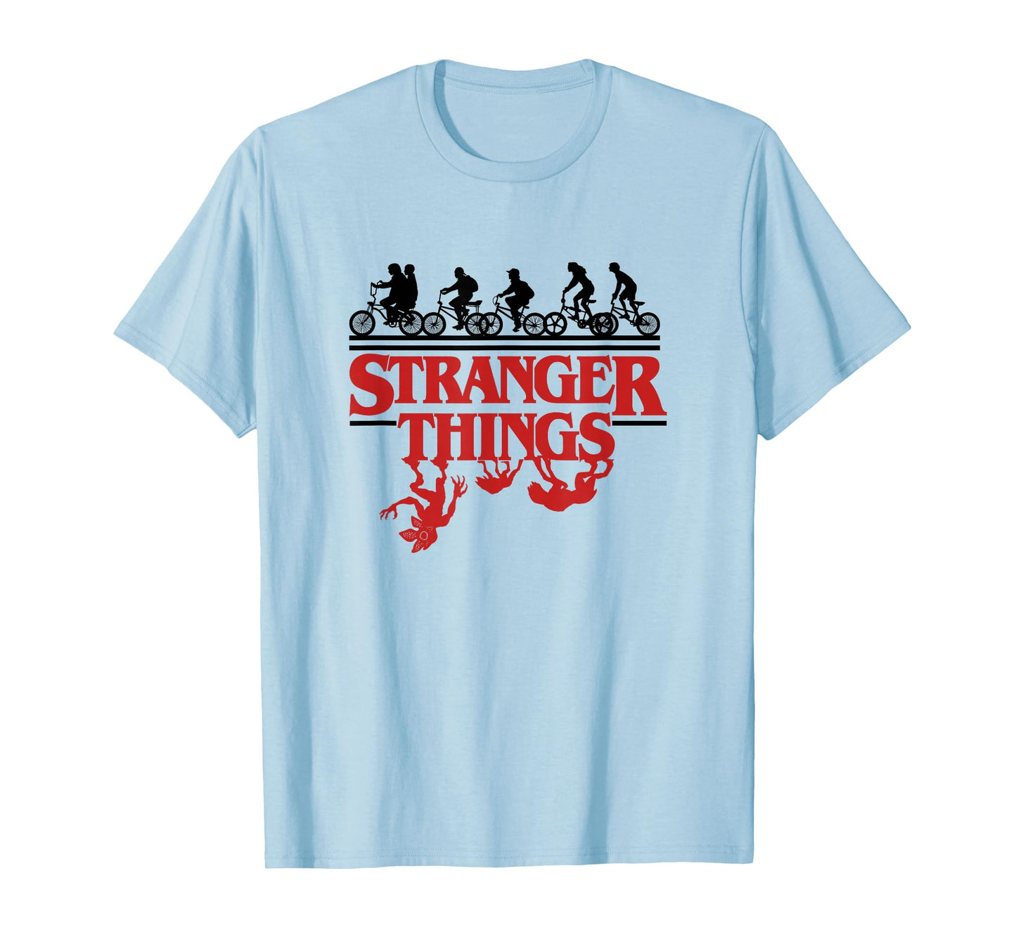 Stranger Things Kids Riding Bikes Hunted By Monsters T-Shirt