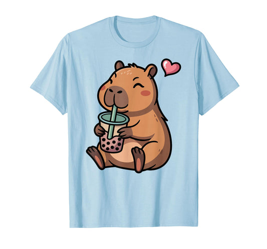 Cute Capybara Boba Bubble Tea Kawaii Capybara Girls Kids T-Shirt