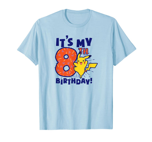 Pokémon Pikachu It's My 8th Birthday Awesome Celebration T-Shirt