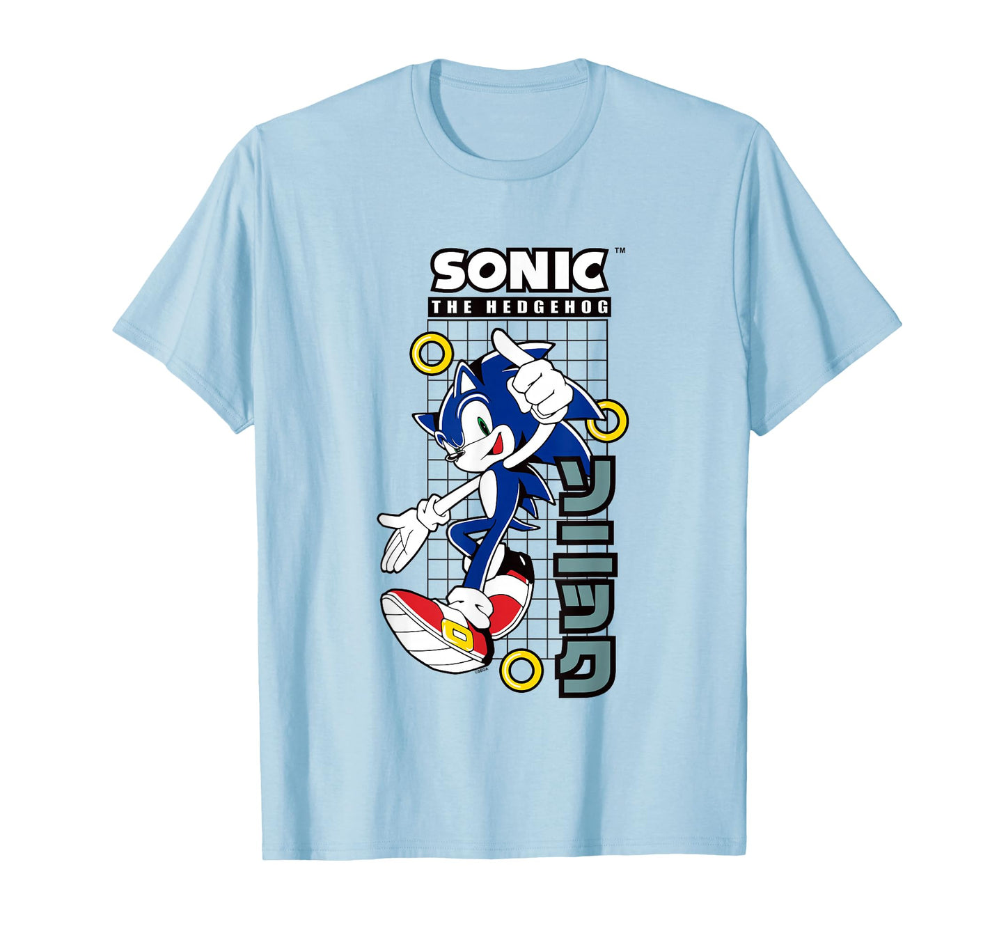 Sonic The Hedgehog Vintage Kanji Action Poster T-Shirt