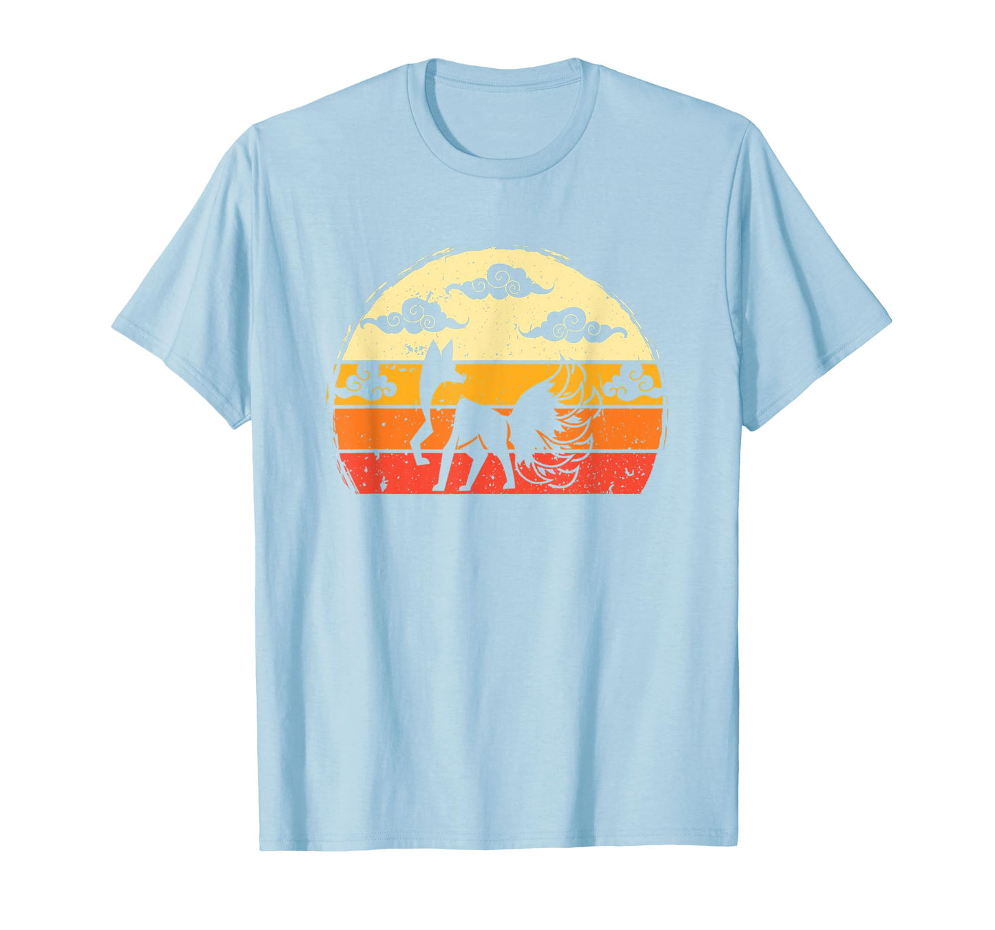 Retro Japanese Fox Inari Nine Tailed Kitsune Anime Lover T-Shirt