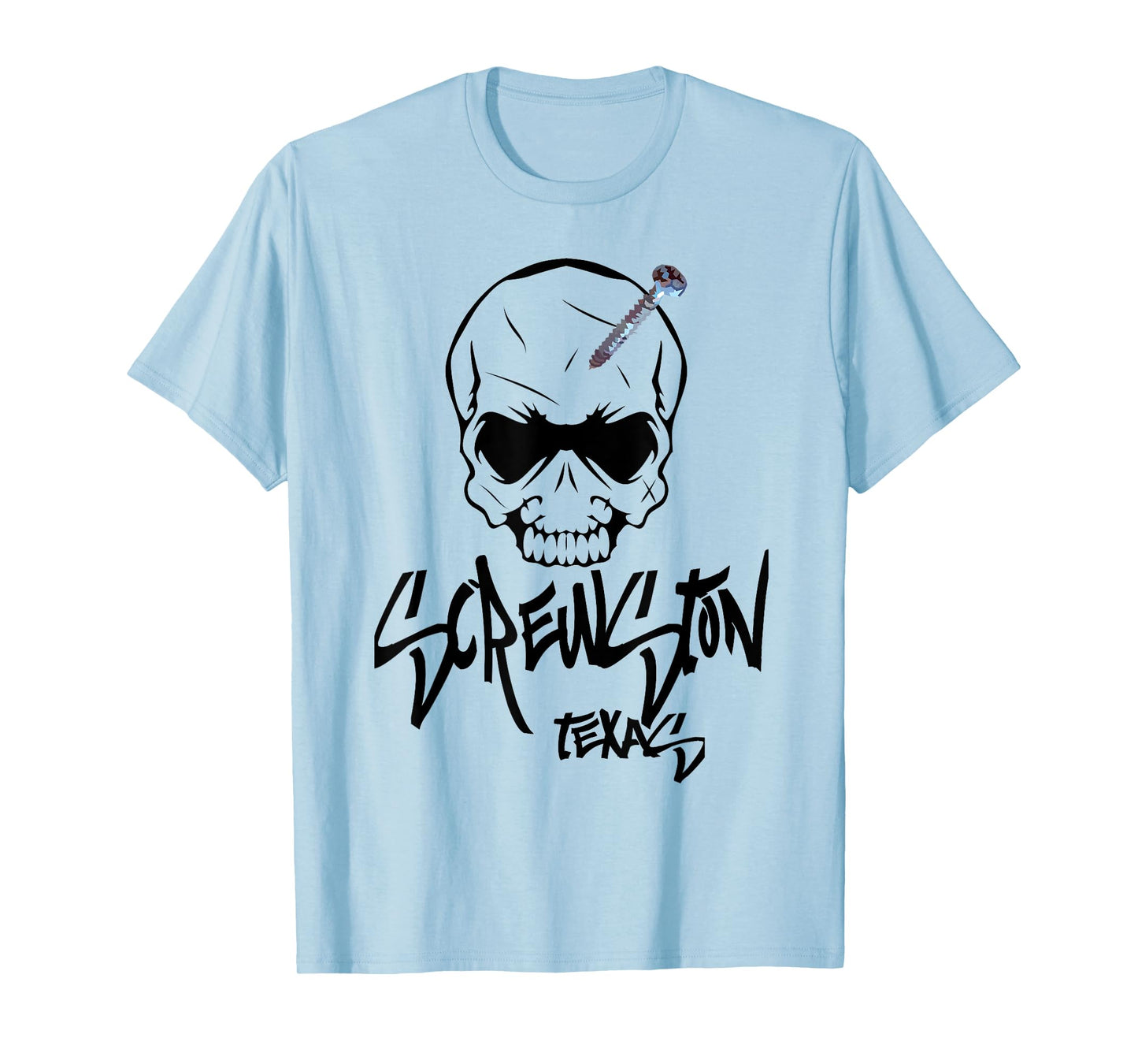 Screwston Texas | Screwhead Skeleton Skull T-Shirt