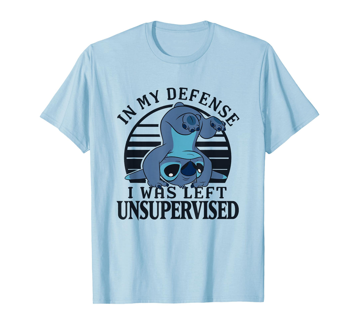 Disney Lilo & Stitch I was Left Unsupervised Retro Stripes T-Shirt