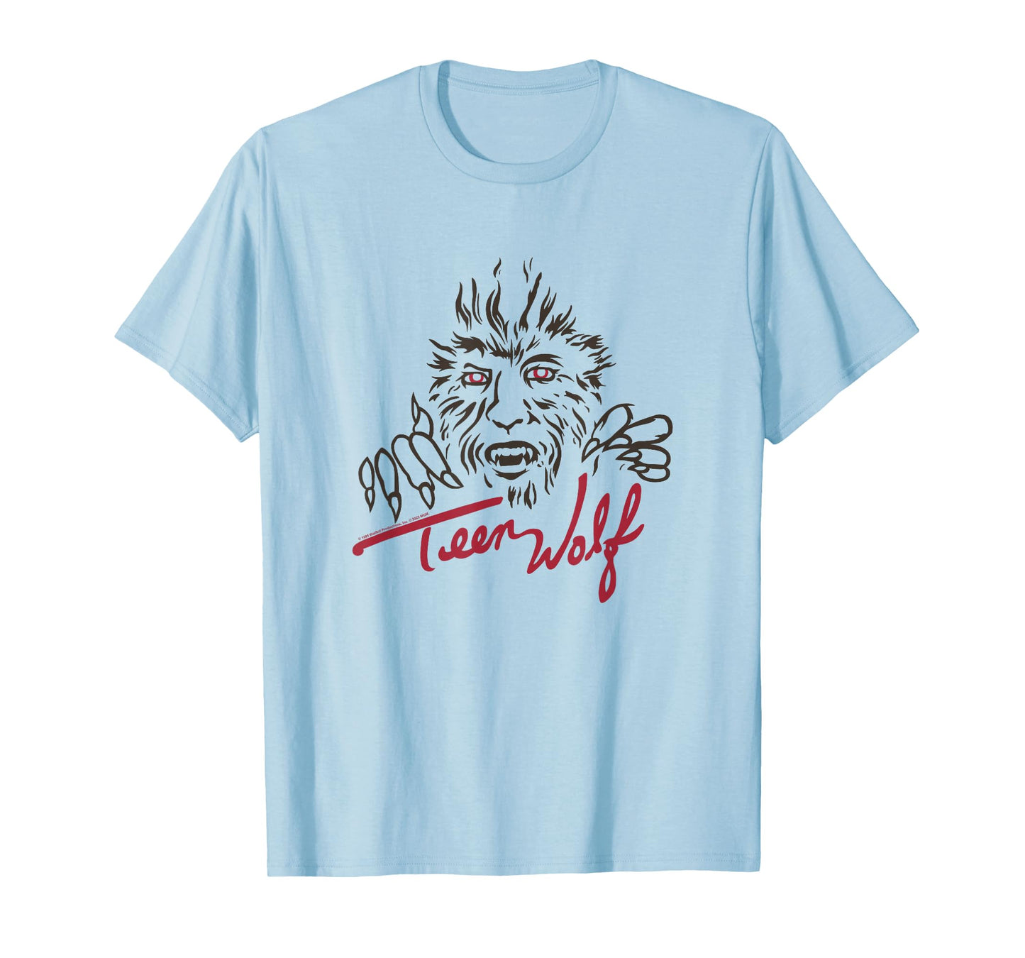 Teen Wolf Retro Vintage Eighties Werewolf Line Art Logo T-Shirt