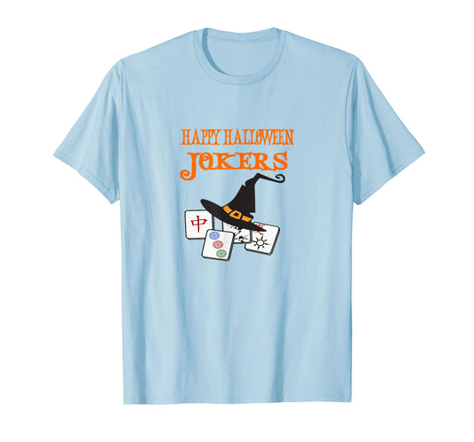 Funny Mahjong Happy Halloween Jokers Tile Game Tee T-Shirt