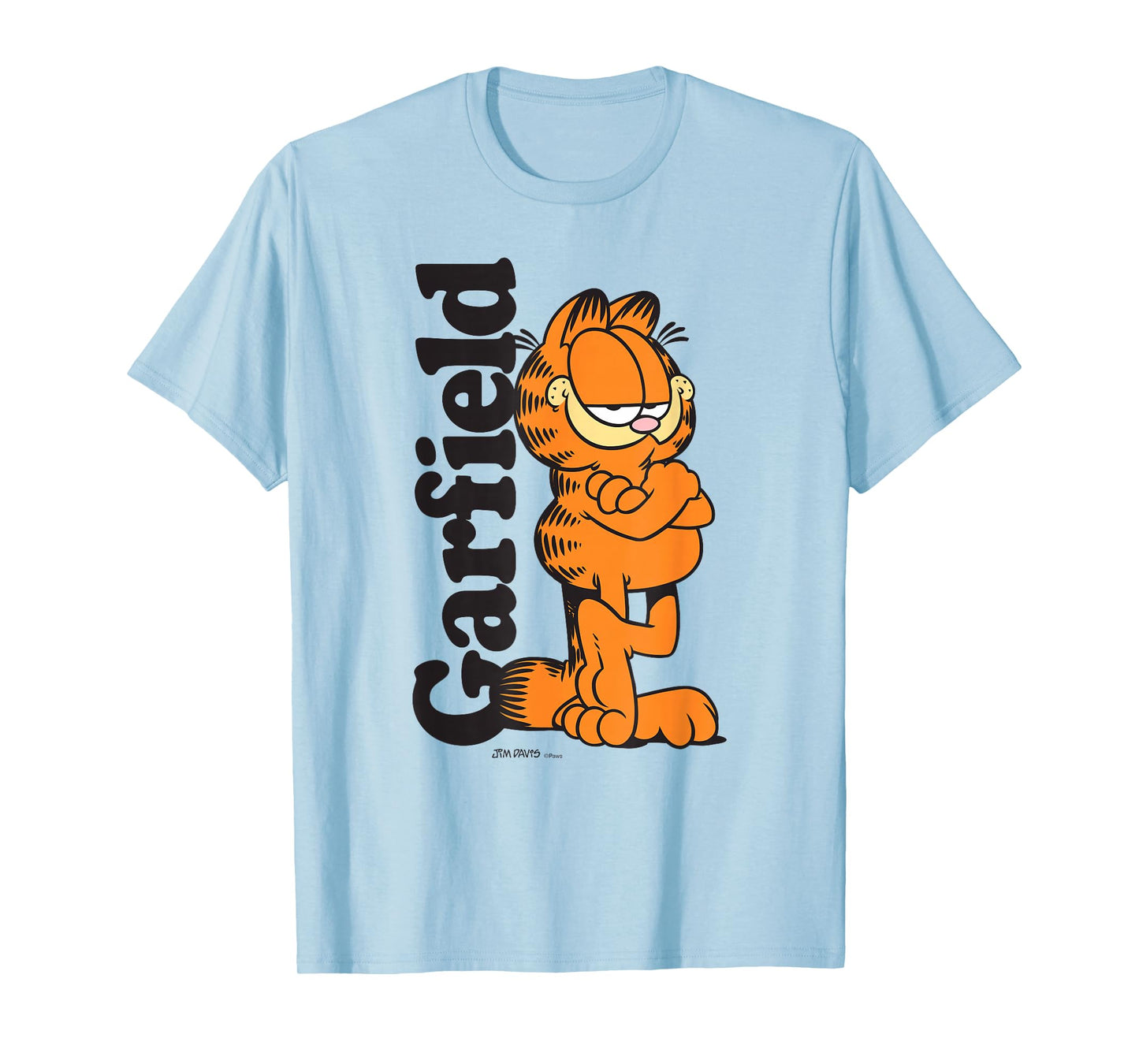 Garfield Leaning Against Logo Cartoon Cat T-Shirt