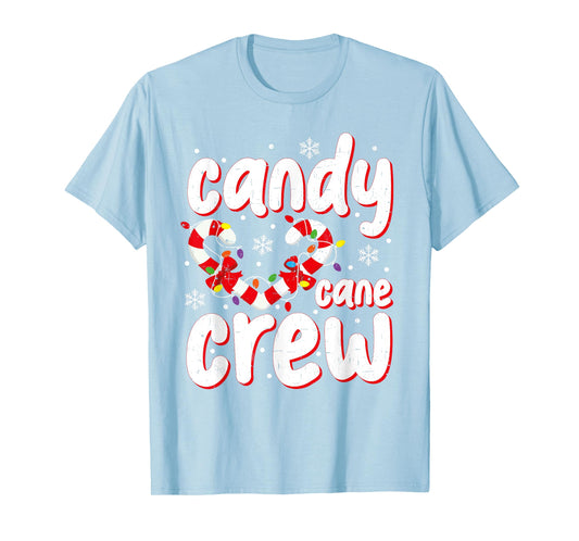Christmas Candy Cane Crew Santa Xmas Kids Toddler Women Men T-Shirt