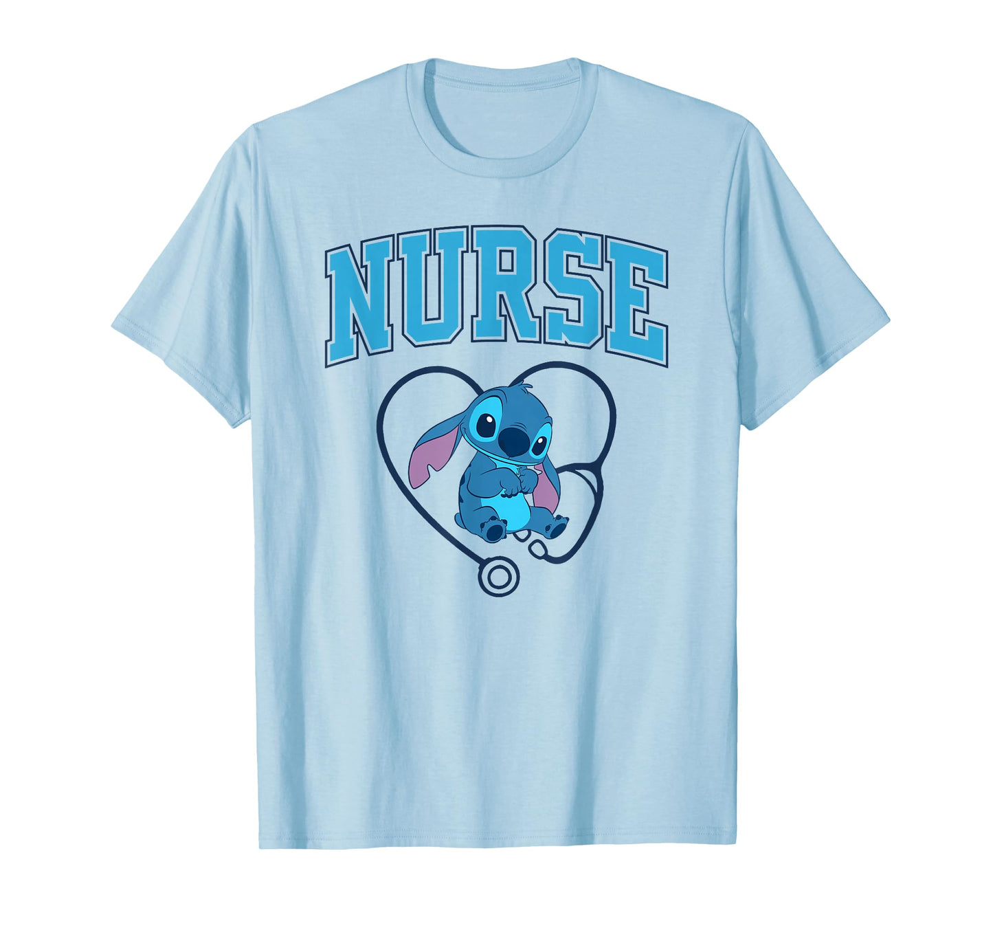 Disney Lilo & Stitch Proud Nurse Career Varsity Style T-Shirt