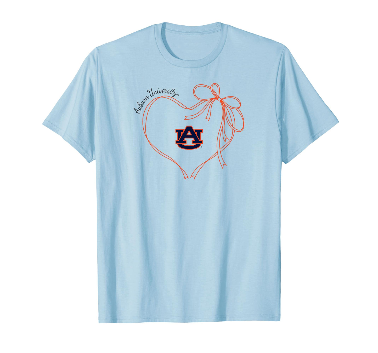 Auburn Tigers Bow Heart White Officially Licensed T-Shirt