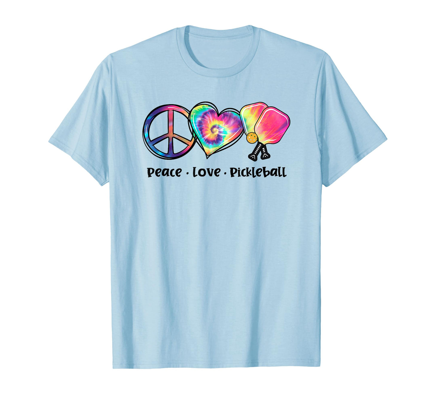Tie Dye Peace Love Pickleball Lovers Cute Pickleball T-Shirt