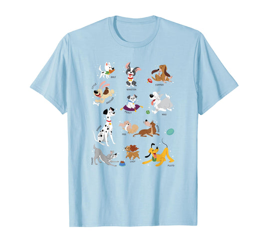 Disney Pets Movie Dogs Group Jumble T-Shirt Small