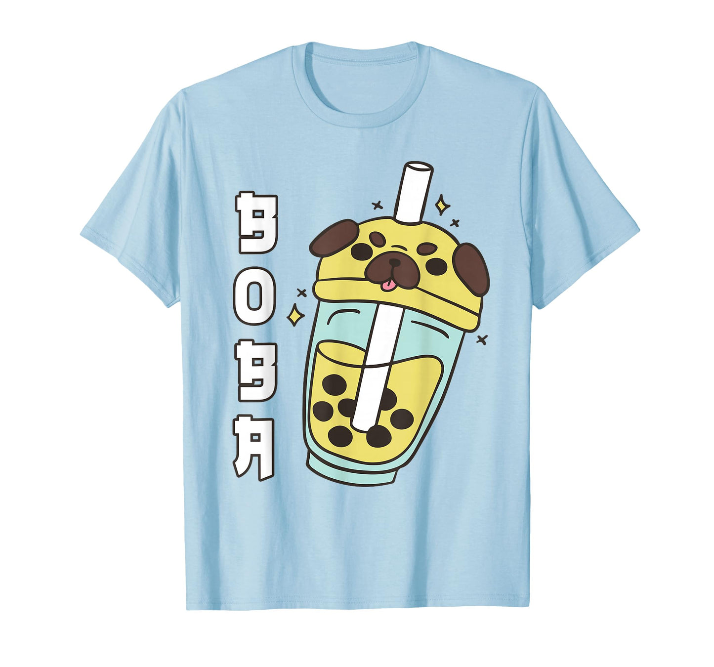 Cute Pug Boba Tea Toddler Girl Kid Dog Mom Lover Gift Kawaii T-Shirt