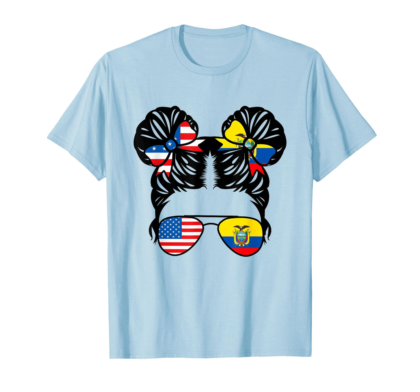 Half American Half Ecuadorian Girl USA Ecuador Flag Patriot T-Shirt