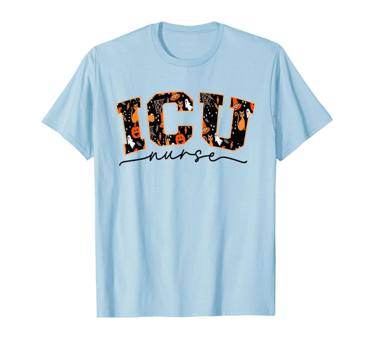 ICU Nurse Halloween Critical Care CCU Intensive Care Rn Fall T-Shirt