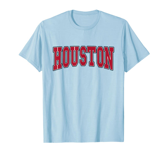 Graphic Apparel Co. - HOUSTON - Unisex Adult - White - Small - Short Sleeve - Classic Fit - Throwback Design - T-Shirt