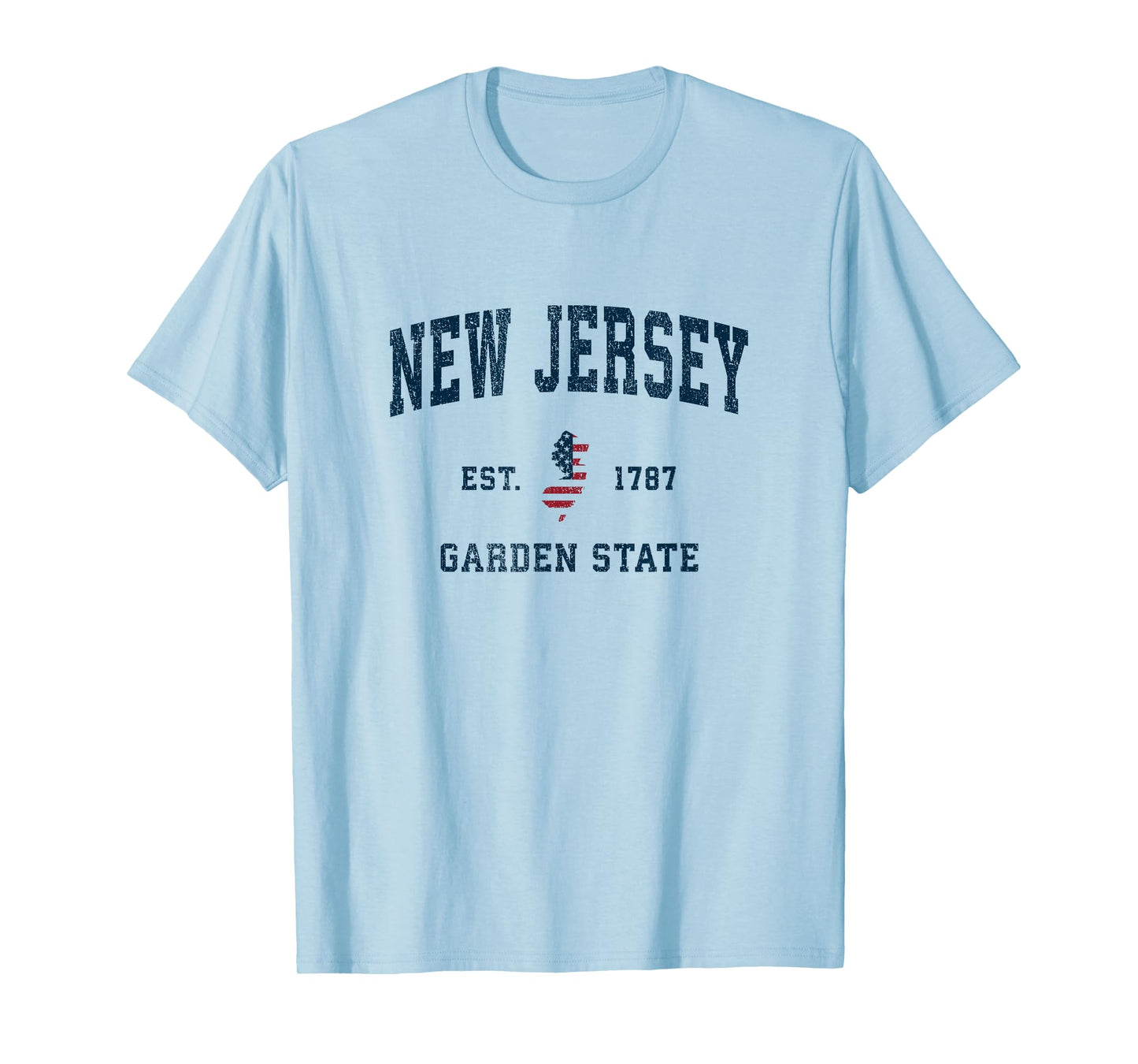 New Jersey Vintage American Flag USA Sports Design T-Shirt