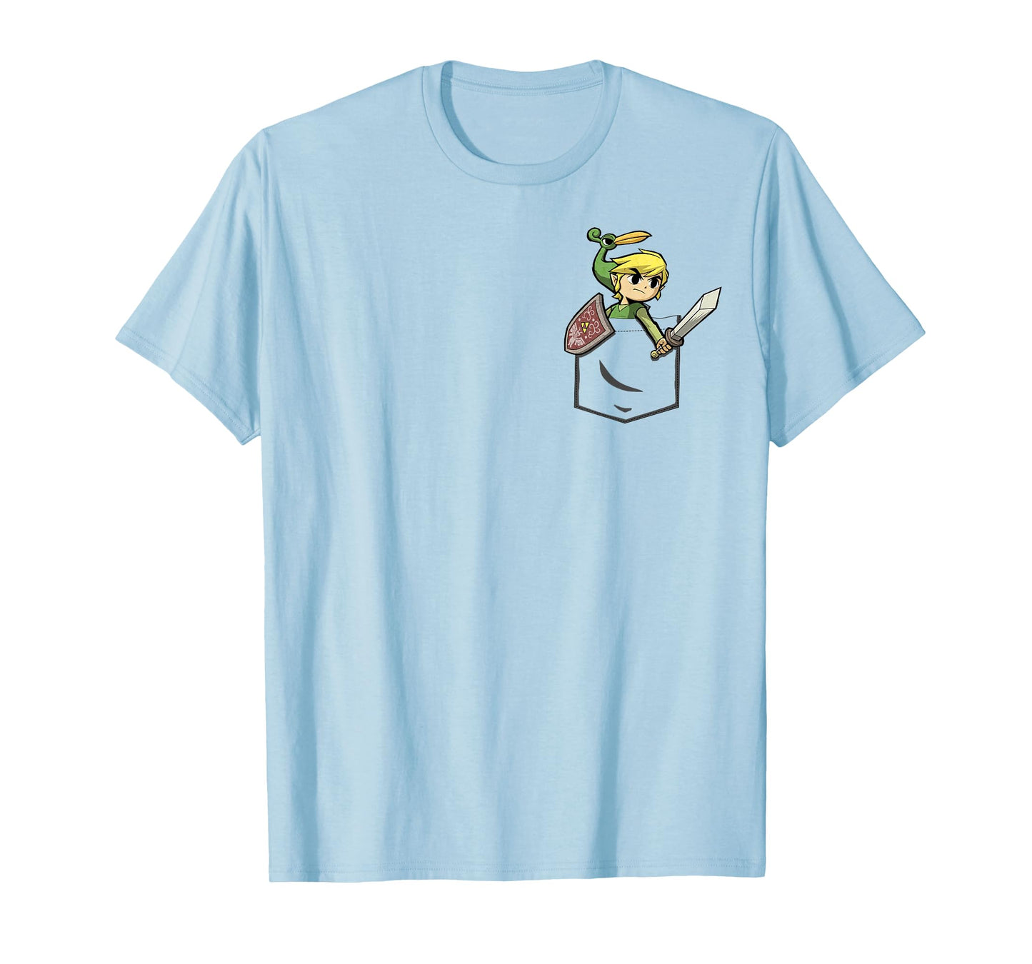 Nintendo Zelda Classic Cute Link Faux Pocket Art T-Shirt T-Shirt