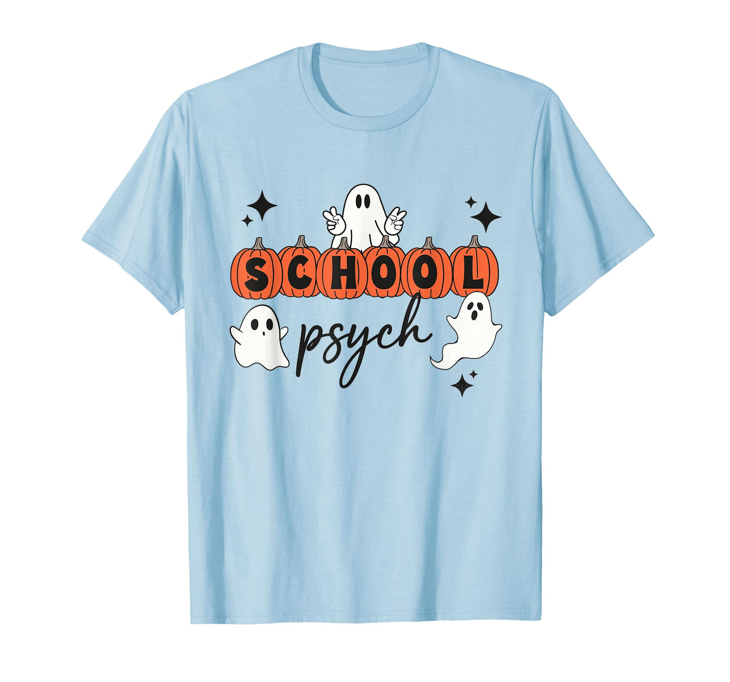 One Spooky School Psychologist Halloween Pumpkin Ghosts T-Shirt