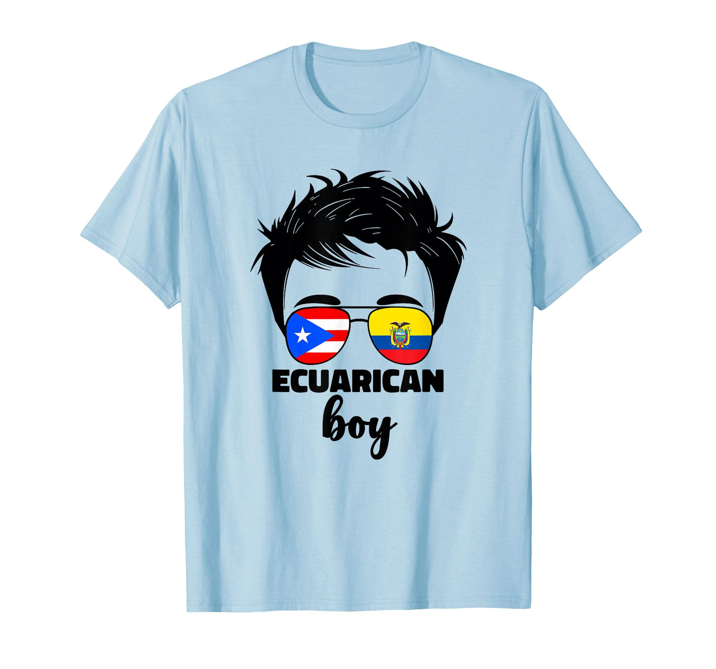 Half Ecuadorian And Puerto Rican Rico Ecuador Flag Kids Boy T-Shirt