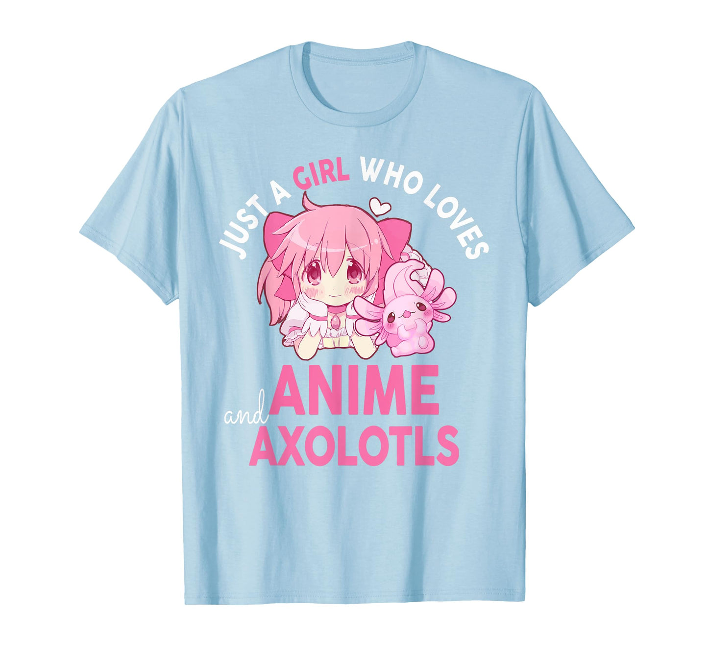 Girl Who Loves Anime Axolotls Cute Kawaii Teen Girls Kids T-Shirt