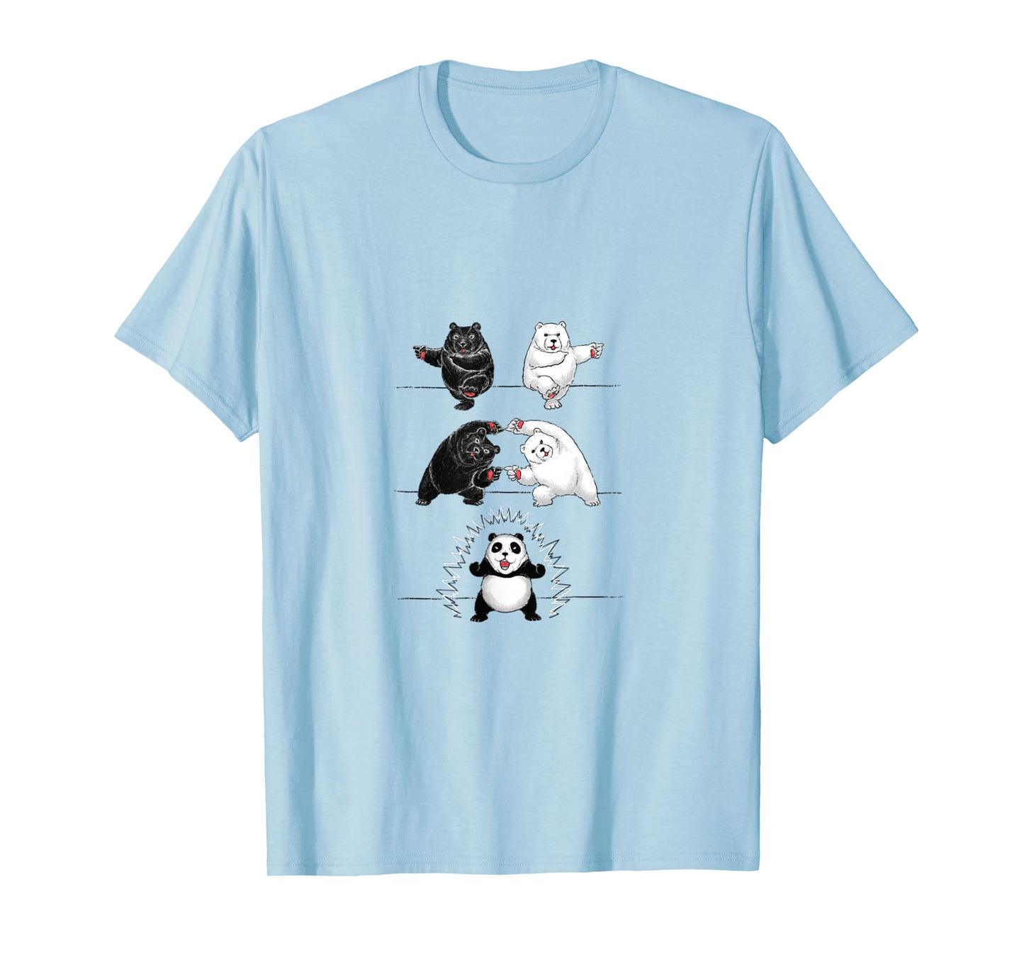 Panda Bear Giant Panda Fusion Dance Polar White Back Merge T-Shirt