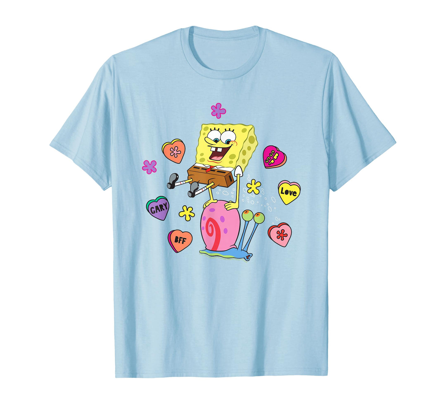 SpongeBob SquarePants And Gary BFF Valentine's Candy Hearts T-Shirt