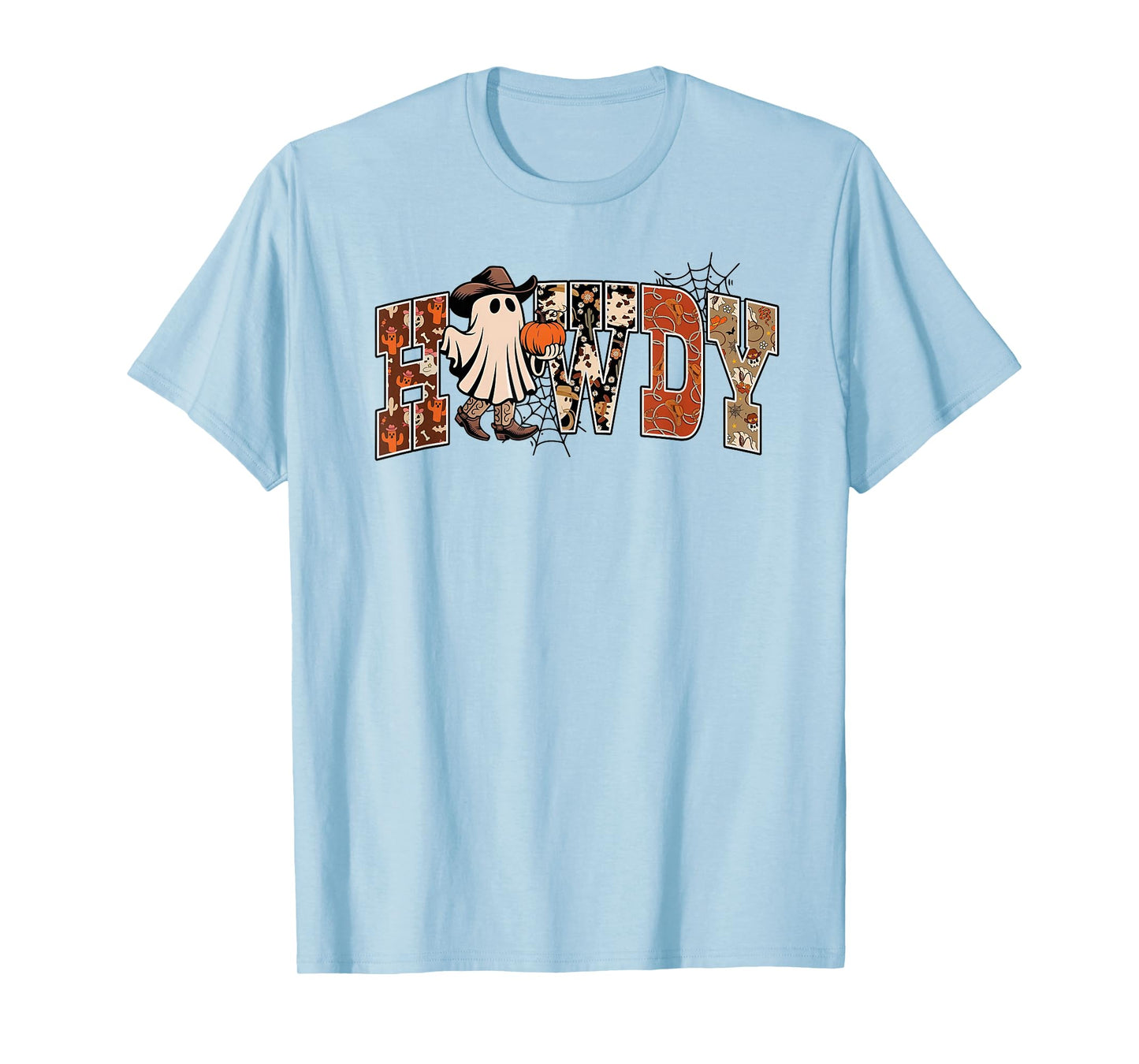 Boo Haw Retro Western Halloween Cowboy Ghost Howdy Men Kids T-Shirt