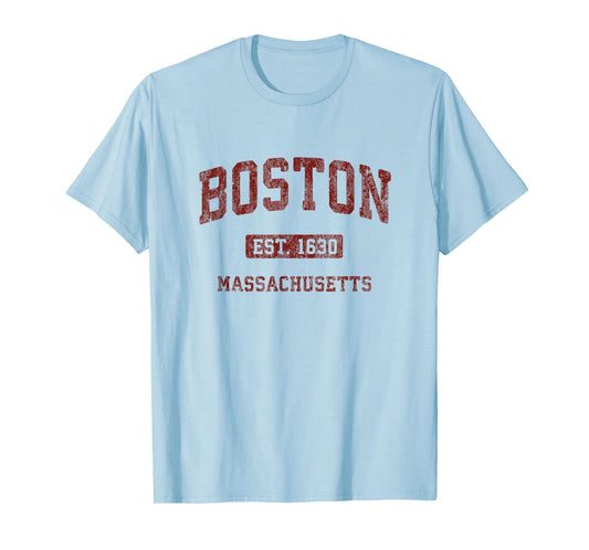 Boston Massachusetts MA Vintage Athletic Sports Design T-Shirt
