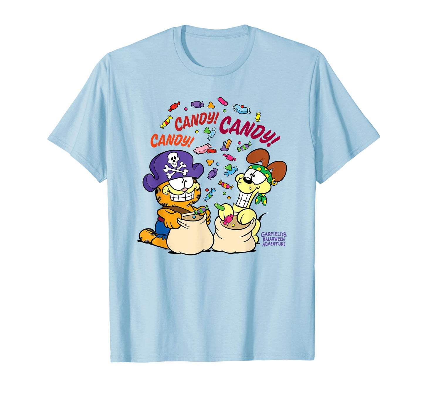 Garfield Candy! Candy! Candy! Halloween Cartoon Cat T-Shirt