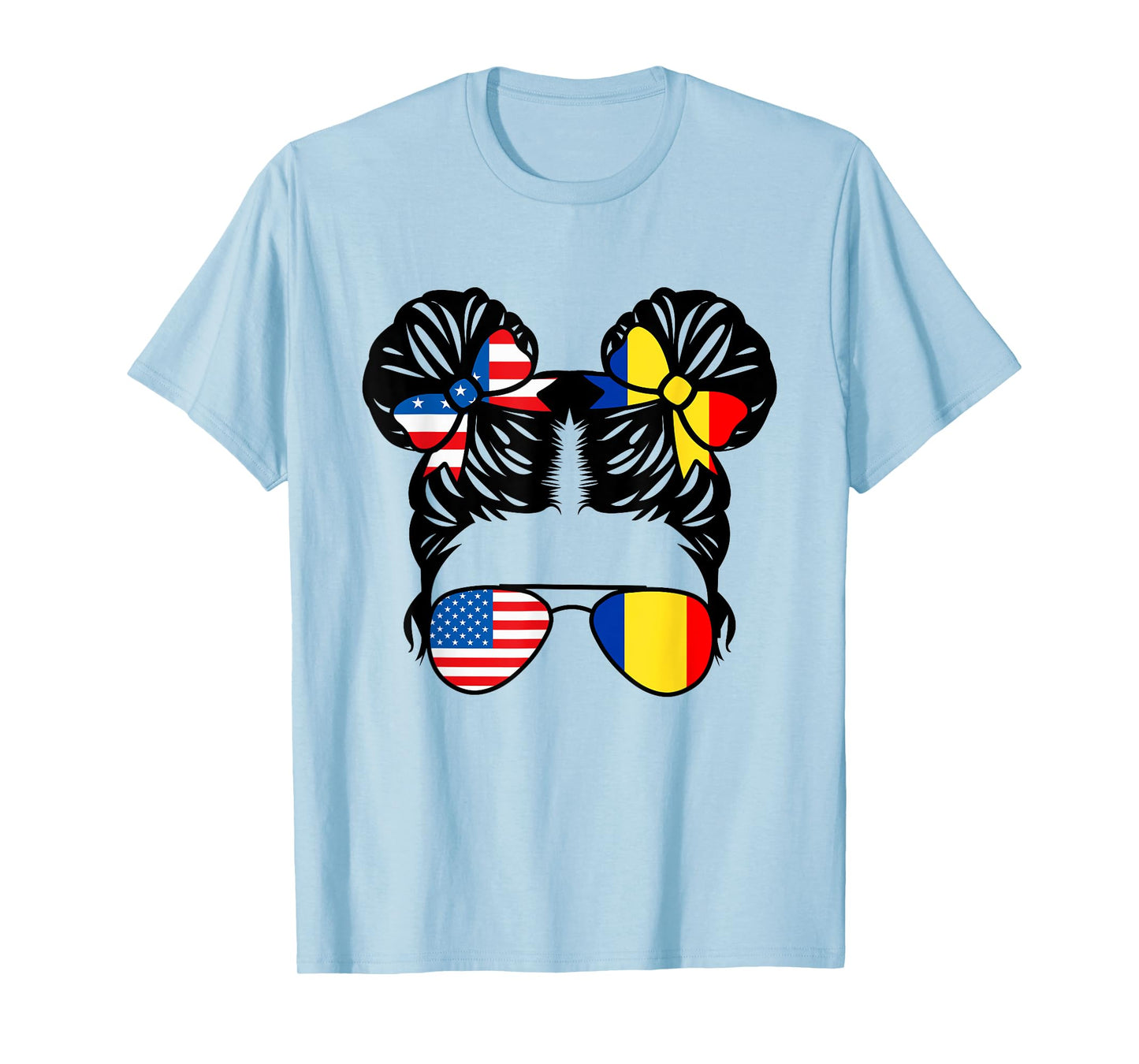 Half American Half Romanian Girl USA Romania Flag Patriot T-Shirt
