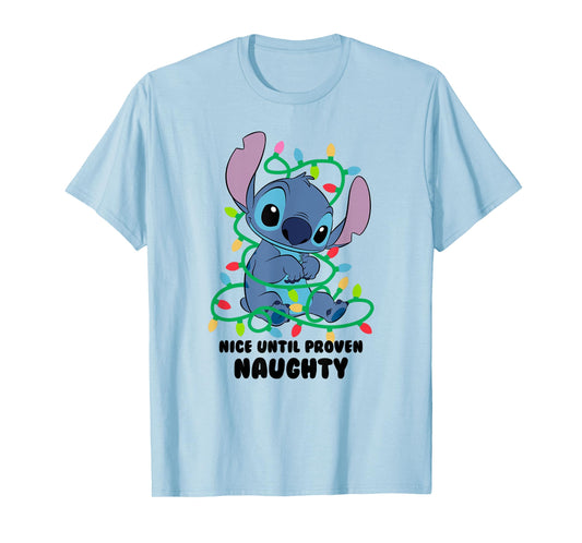 Disney Lilo & Stitch Christmas Nice Until Proven Naughty T-Shirt