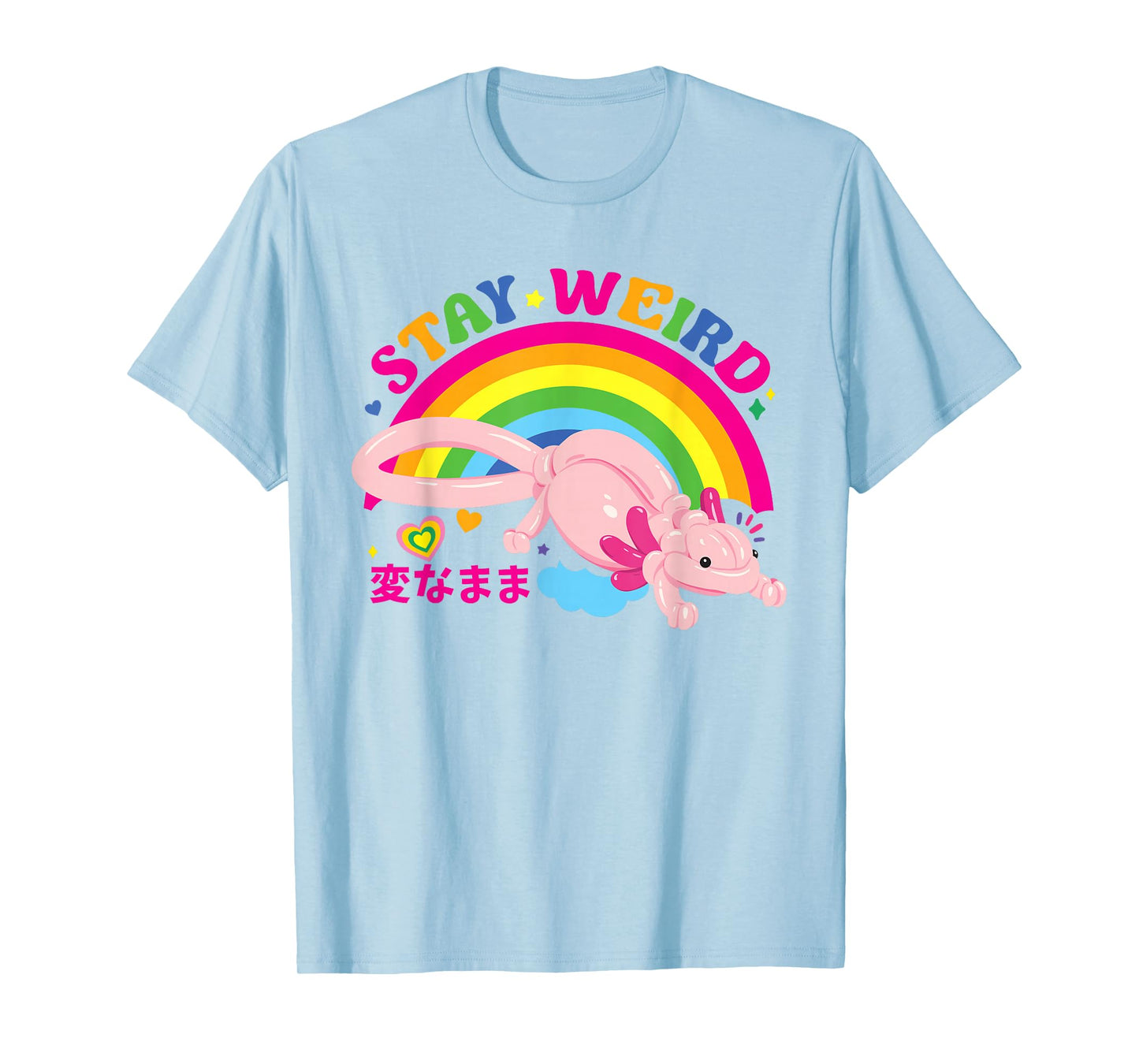 Kidcore Clothes Balloon Axolotl Aesthetic Decora Stay Weird T-Shirt