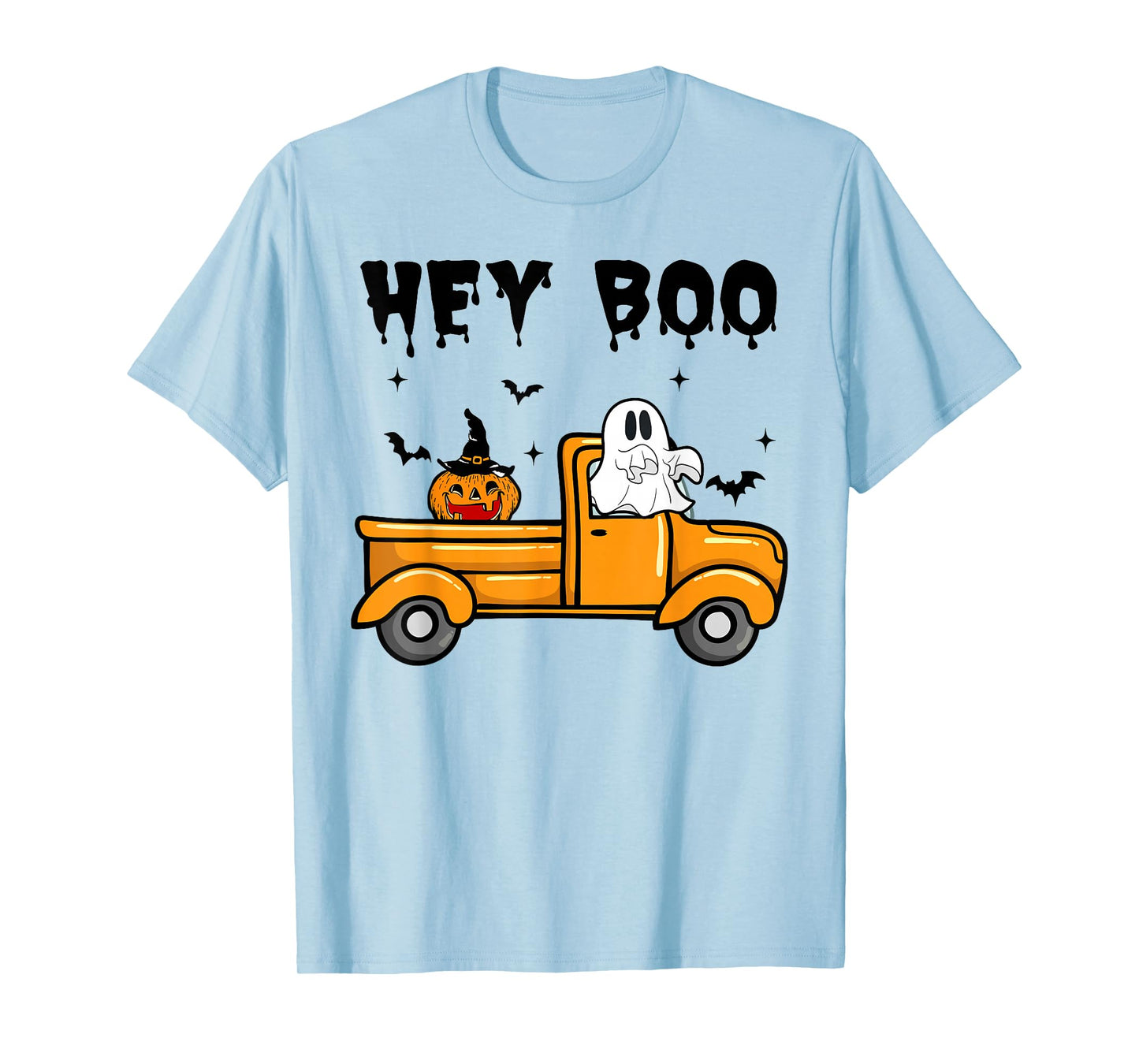 Toddler Hey Boo Cute Ghost Halloween Monster Truck Funny Boy T-Shirt