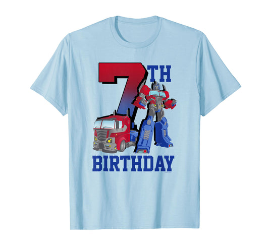 Transformers Optimus Prime 7th Birthday Gradient Fill Poster T-Shirt