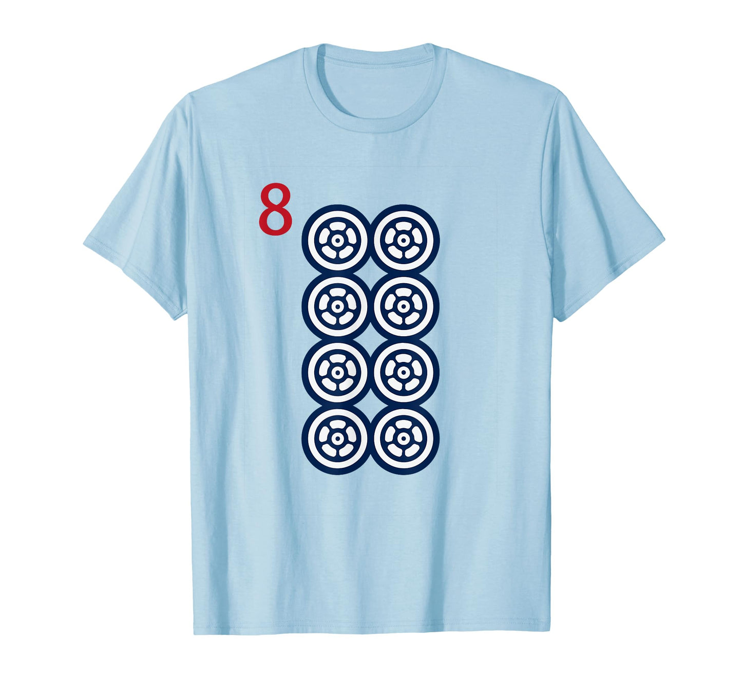 Chinese Mah Jong Dots Pinzu Eight Tile Mahjong Costume T-Shirt