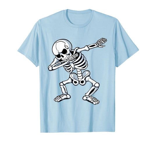 Dabbing Skeleton Spooky Dab Dancing Men Kids Boys Halloween T-Shirt