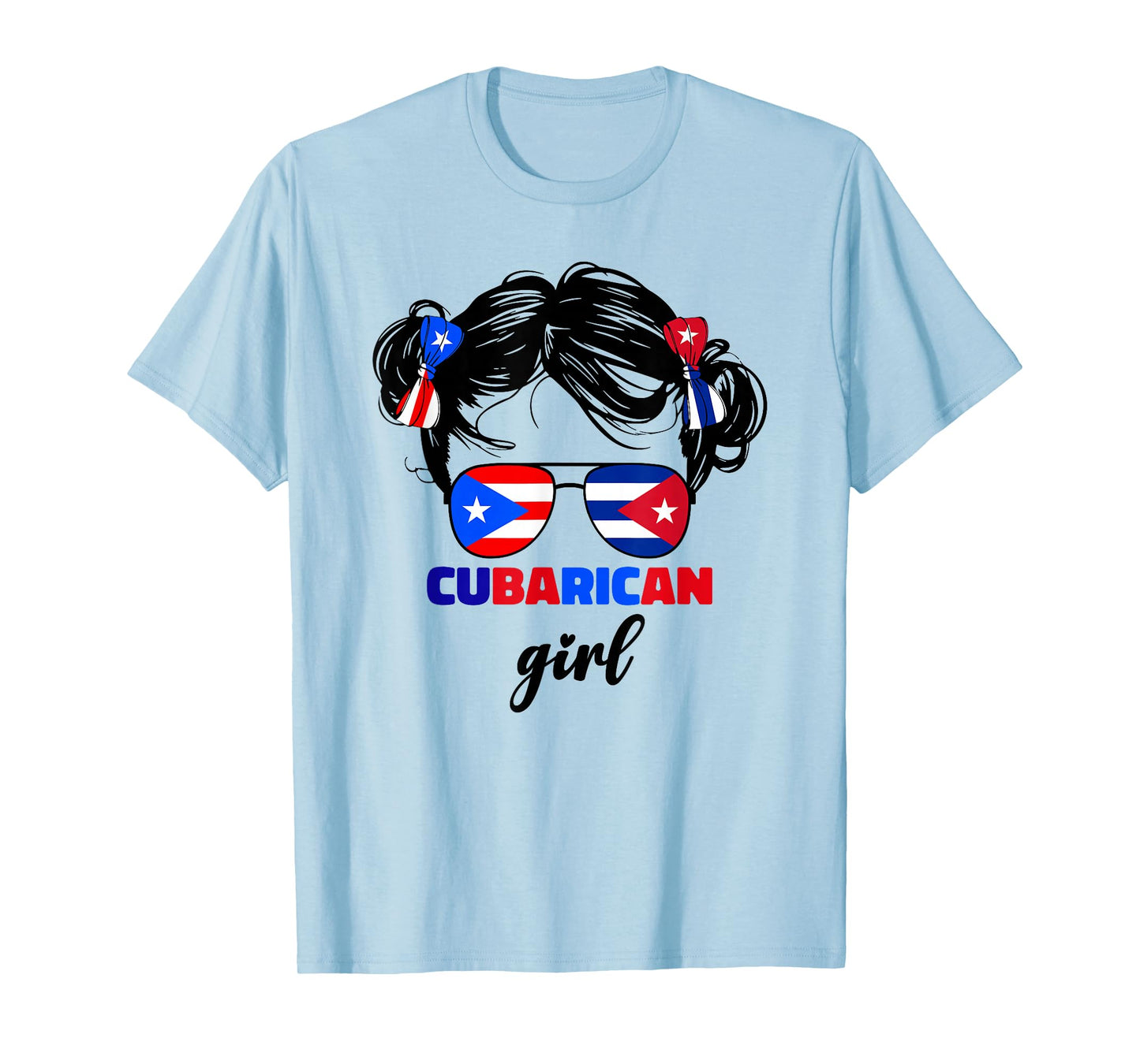 Half Cuban And Puerto Rican Rico Cuba Cubarican Kids Girl T-Shirt