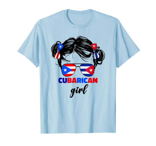 Half Cuban And Puerto Rican Rico Cuba Cubarican Kids Girl T-Shirt