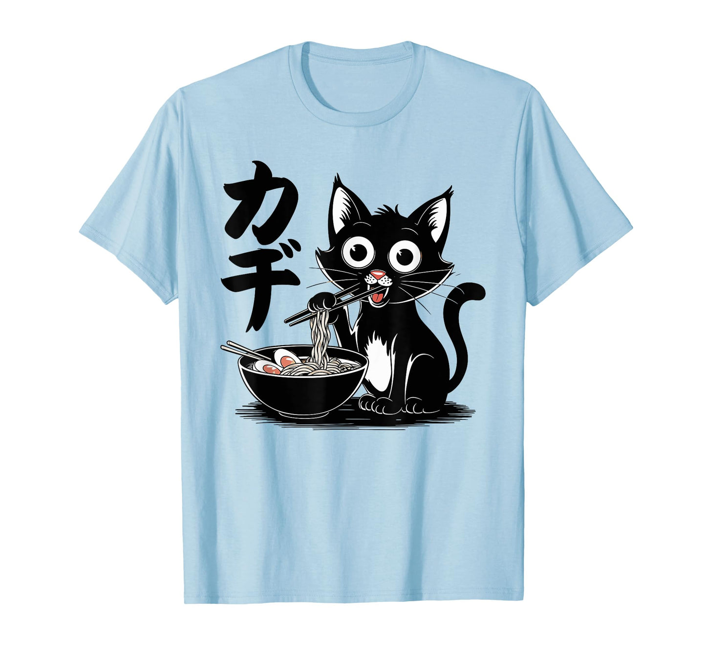 Funny Cat Ramen Noodle Japanese Kawaii Anime Otaku Style T-Shirt