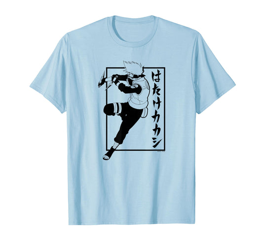 Naruto Shippuden Kakashi with Vertical Kanji Anime T-Shirt