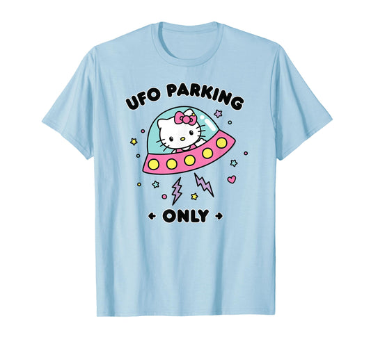 Hello Kitty UFO Parking Only Area 51 Alien Spaceship T-Shirt