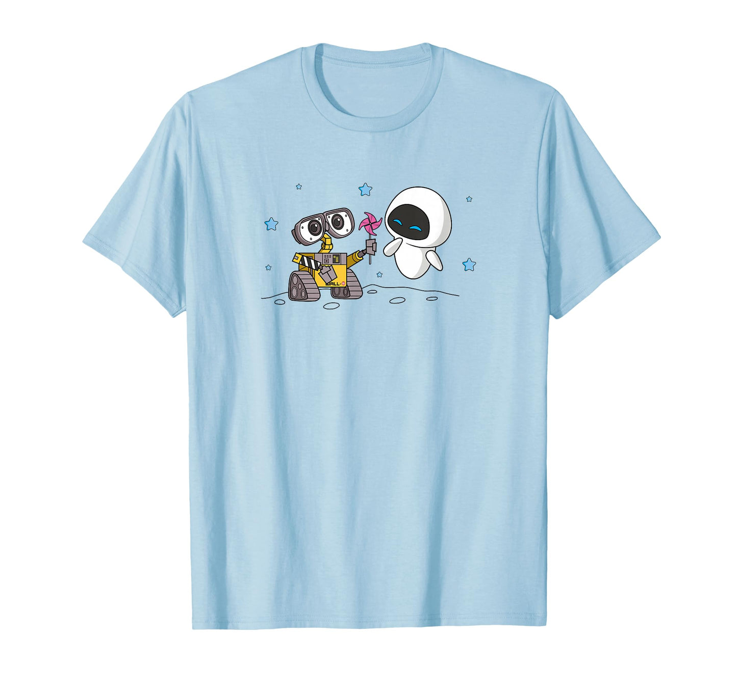 Disney Wall-E & Eve Moonscape Pinwheel T-Shirt Small