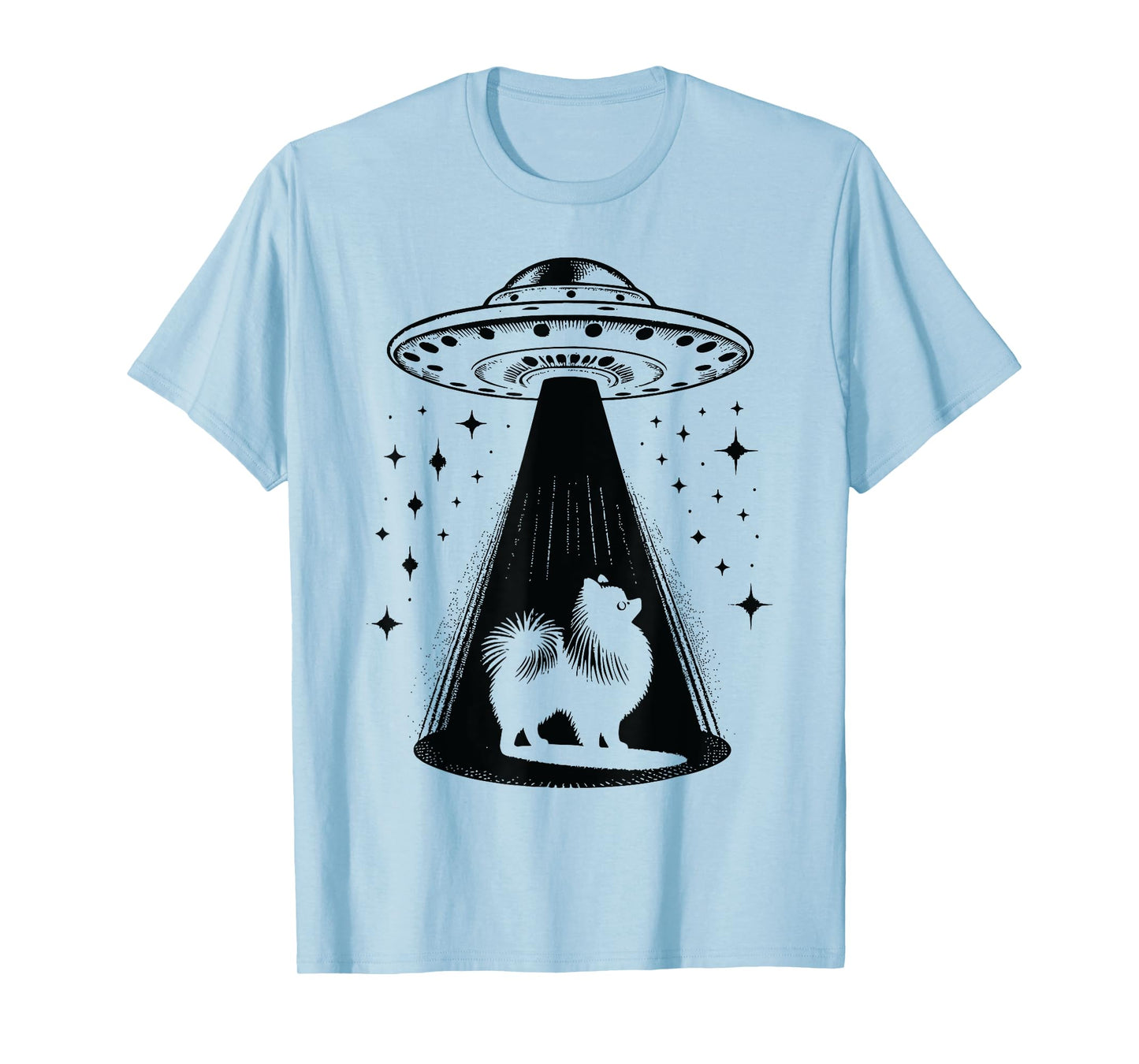 Pomeranian Mom Dad Dog - Funny Alien UFO T-Shirt