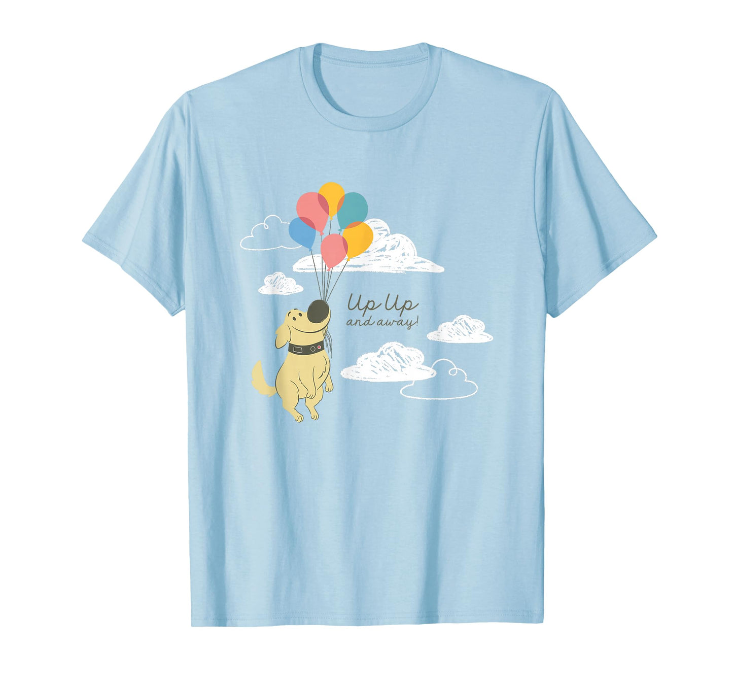 Disney Pixar Up Cute Dug Up Up and Away! Big Chest Logo T-Shirt