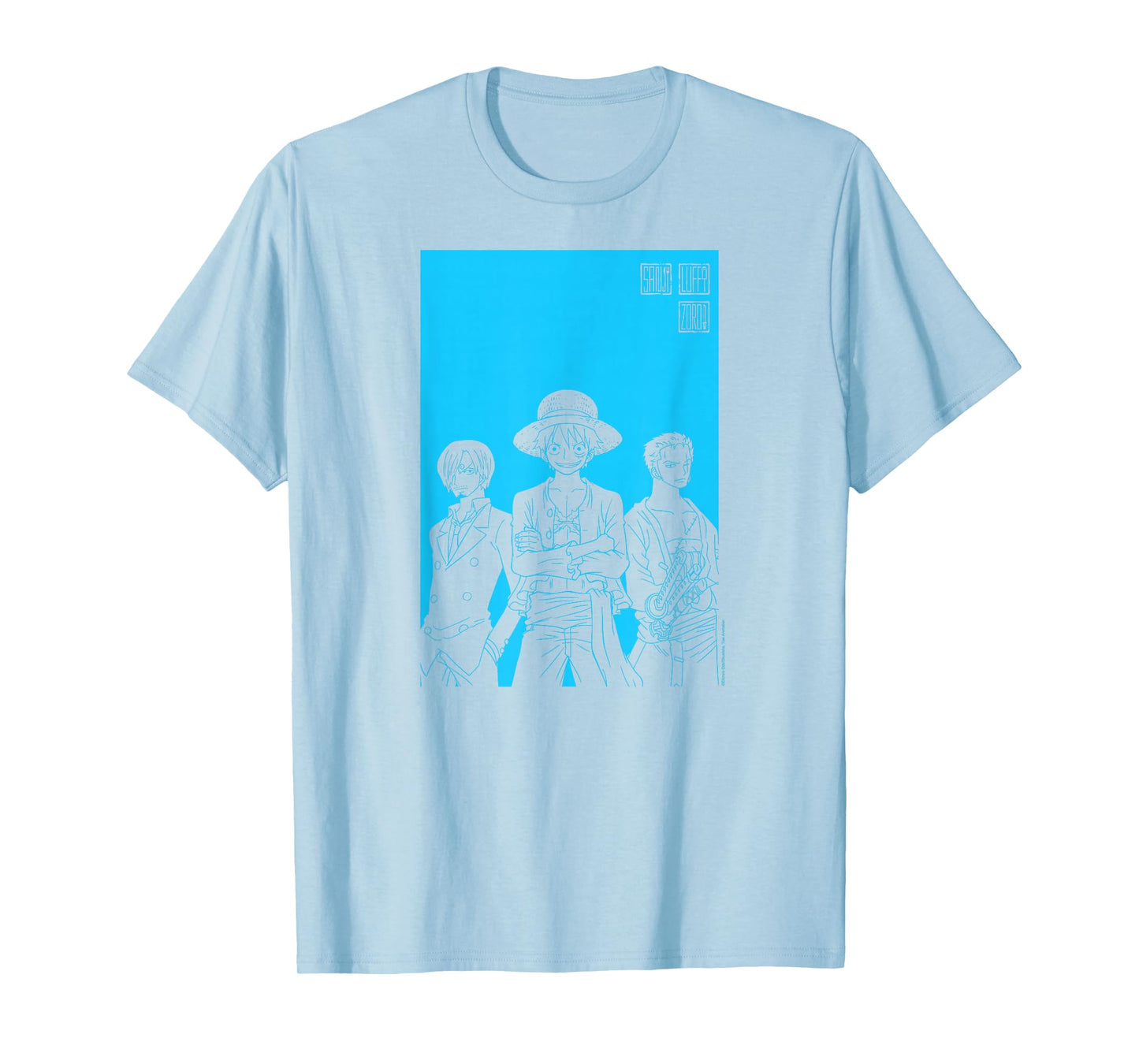 One Piece Anime Character Silhouettes Luffy, Sanji, and Zoro T-Shirt
